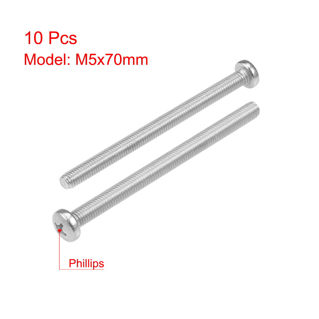 Harfington 10Pcs Stainless Steel Pan Phillips Head Machine Screw