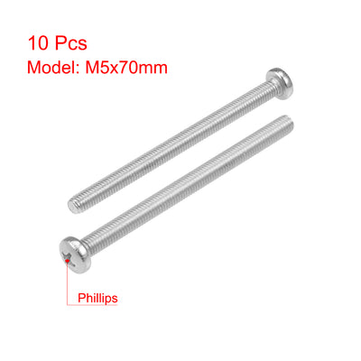 Harfington 10Pcs Stainless Steel Pan Phillips Head Machine Screw