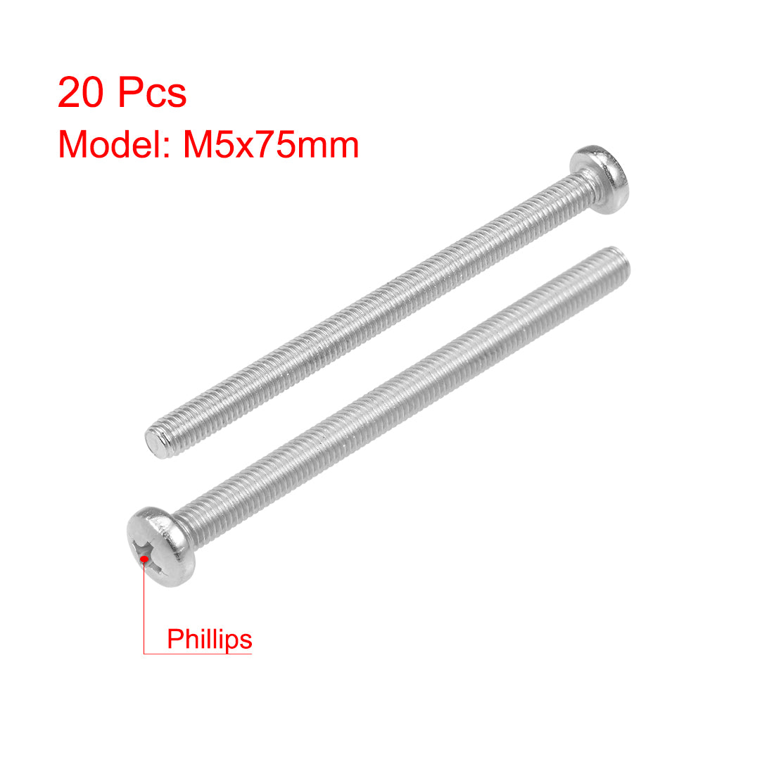 Harfington 20Pcs Stainless Steel Pan Phillips Head Machine Screw