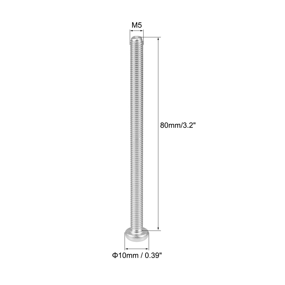 Harfington Machine Screws Pan Phillips Cross Head Screw 304 Stainless Steel Fasteners Bolts, 5Pcs
