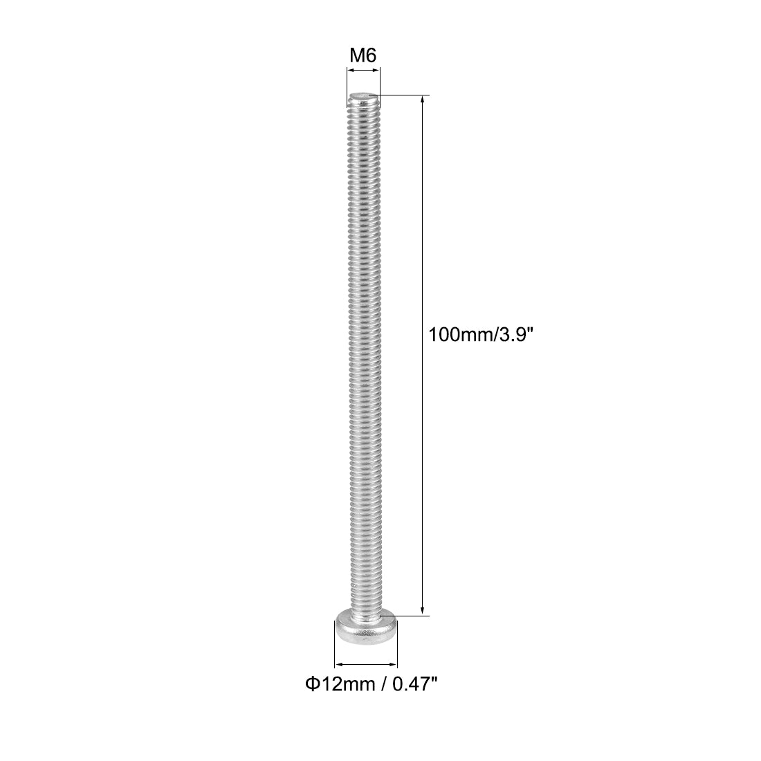 Harfington Machine Screws Pan Phillips Cross Head Screw 304 Stainless Steel Fasteners Bolts, 5Pcs