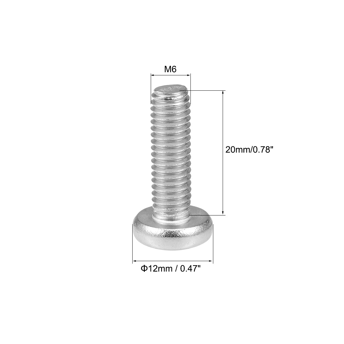 Harfington Machine Screws Pan Phillips Head Screw 304 Stainless Steel Fasteners Bolts 30Pcs