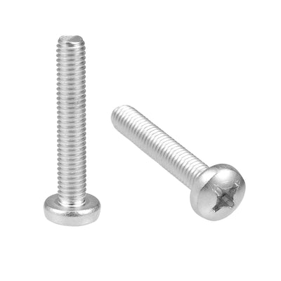 Harfington Machine Screws Pan Phillips Head Screw 304 Stainless Steel Fasteners Bolts 30Pcs