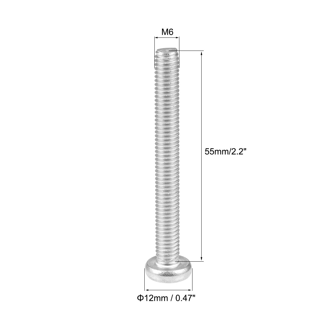 Harfington Machine Screws Pan Phillips Cross Head Screw 304 Stainless Steel Fasteners Bolts, 5Pcs