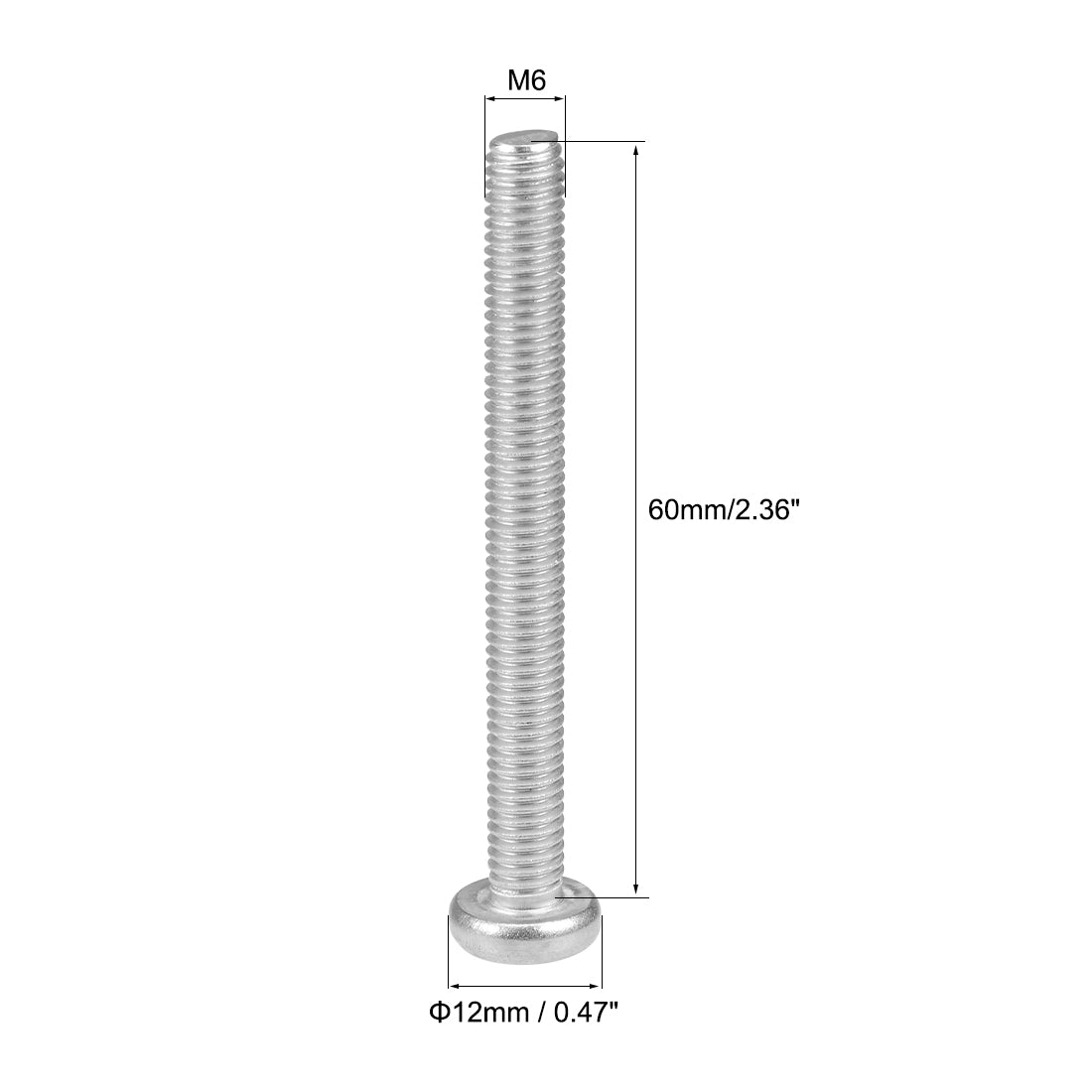 Harfington Machine Screws Pan Phillips Cross Head Screw 304 Stainless Steel Fasteners Bolts, 5Pcs
