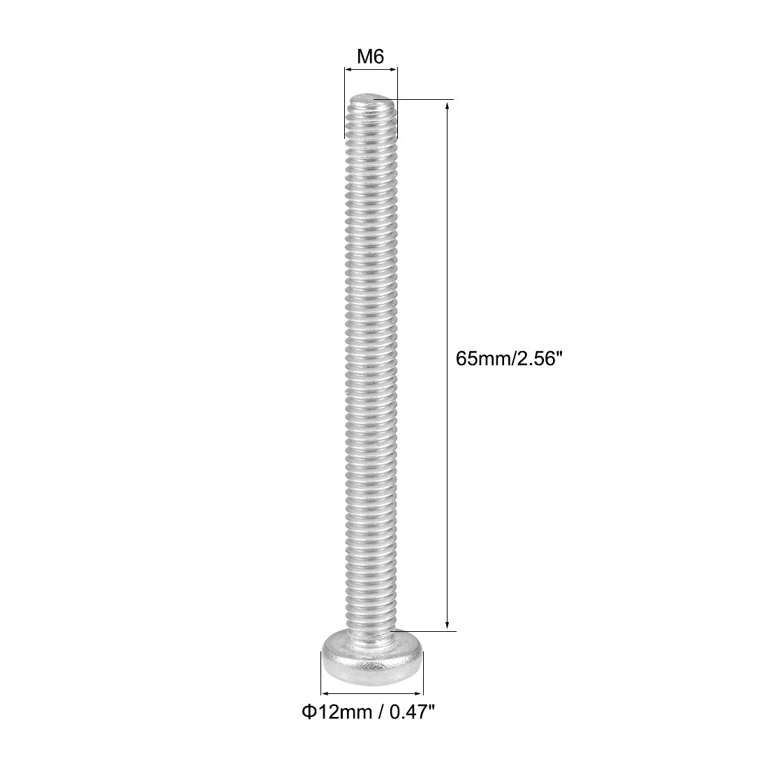 Harfington Machine Screws Pan Phillips Cross Head Screw 304 Stainless Steel Fasteners Bolts, 5Pcs