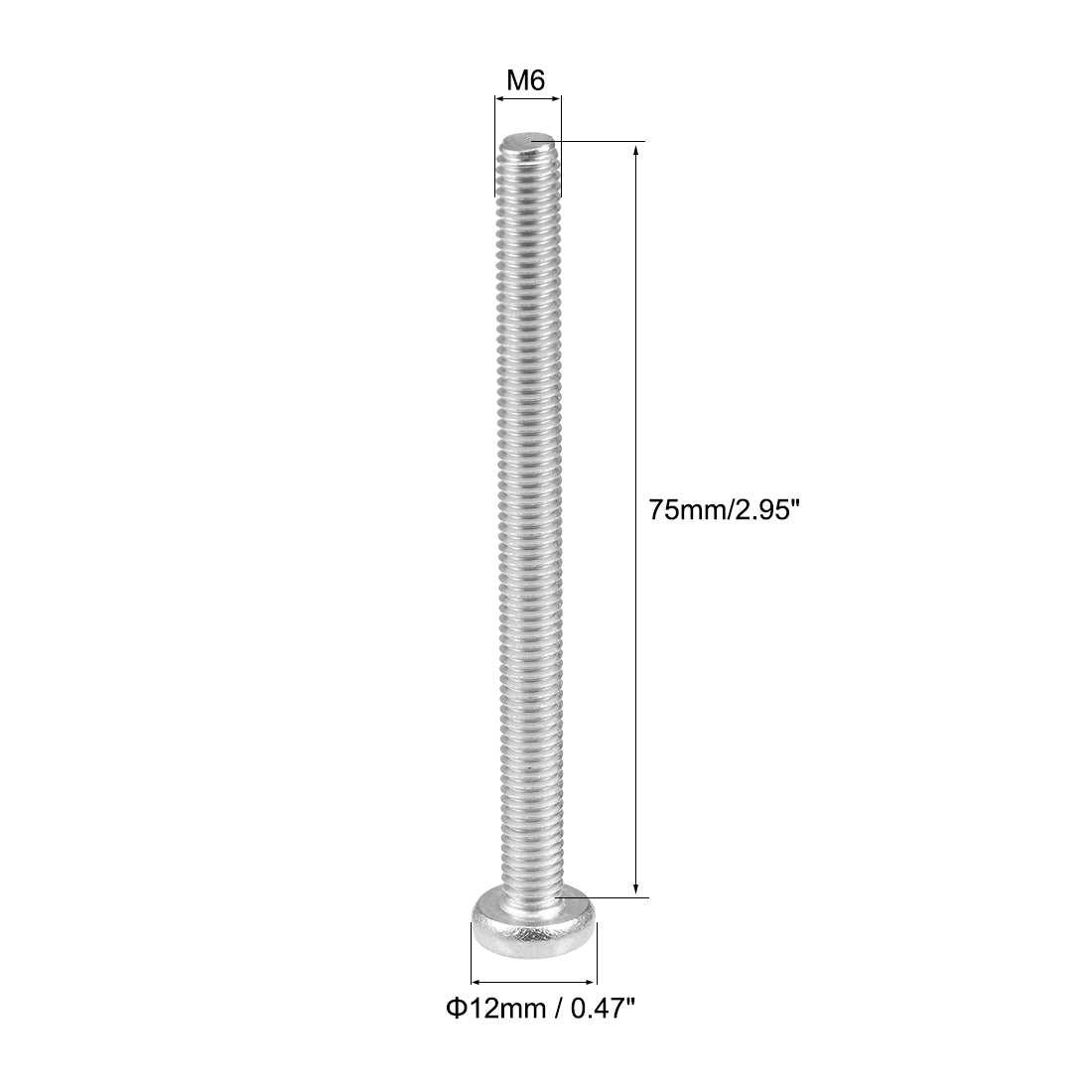 Harfington Machine Screws Pan Phillips Cross Head Screw 304 Stainless Steel Fasteners Bolts, 5Pcs