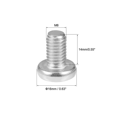Harfington Machine Screws Pan Phillips Head Screw 304 Stainless Steel Fasteners Bolts 5Pcs