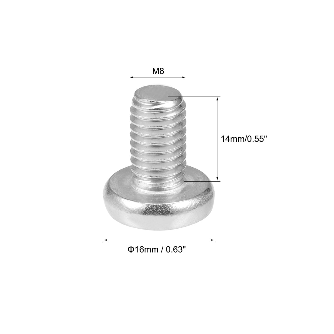 Harfington Machine Screws Pan Phillips Head Screw 304 Stainless Steel Fasteners Bolts 20Pcs