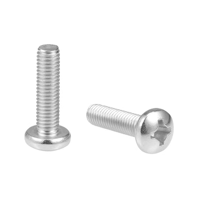 Harfington Machine Screws Pan Phillips Head Screw 304 Stainless Steel Fasteners Bolts 5Pcs