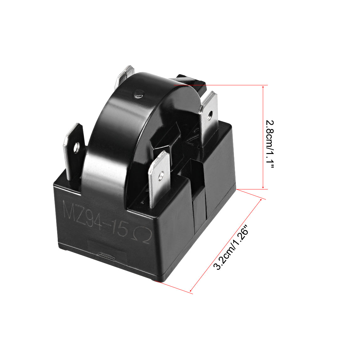 Harfington 15 Ohm 4 Pin Refrigerator  Starter Relay Black