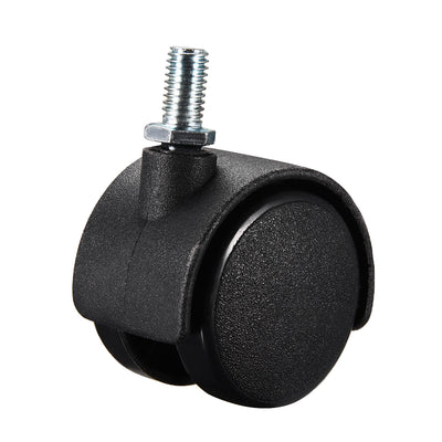 Harfington Furniture Casters 1.5 Inch Nylon M8 x 15mm Threaded Stem Swivel Caster Wheels, 33lb Capacity Each Wheel