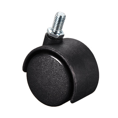 Harfington Furniture Casters 1.6 Inch Nylon M8 x 15mm Threaded Stem Swivel Caster Wheels, 33lb Capacity Each Wheel, 5 Pcs