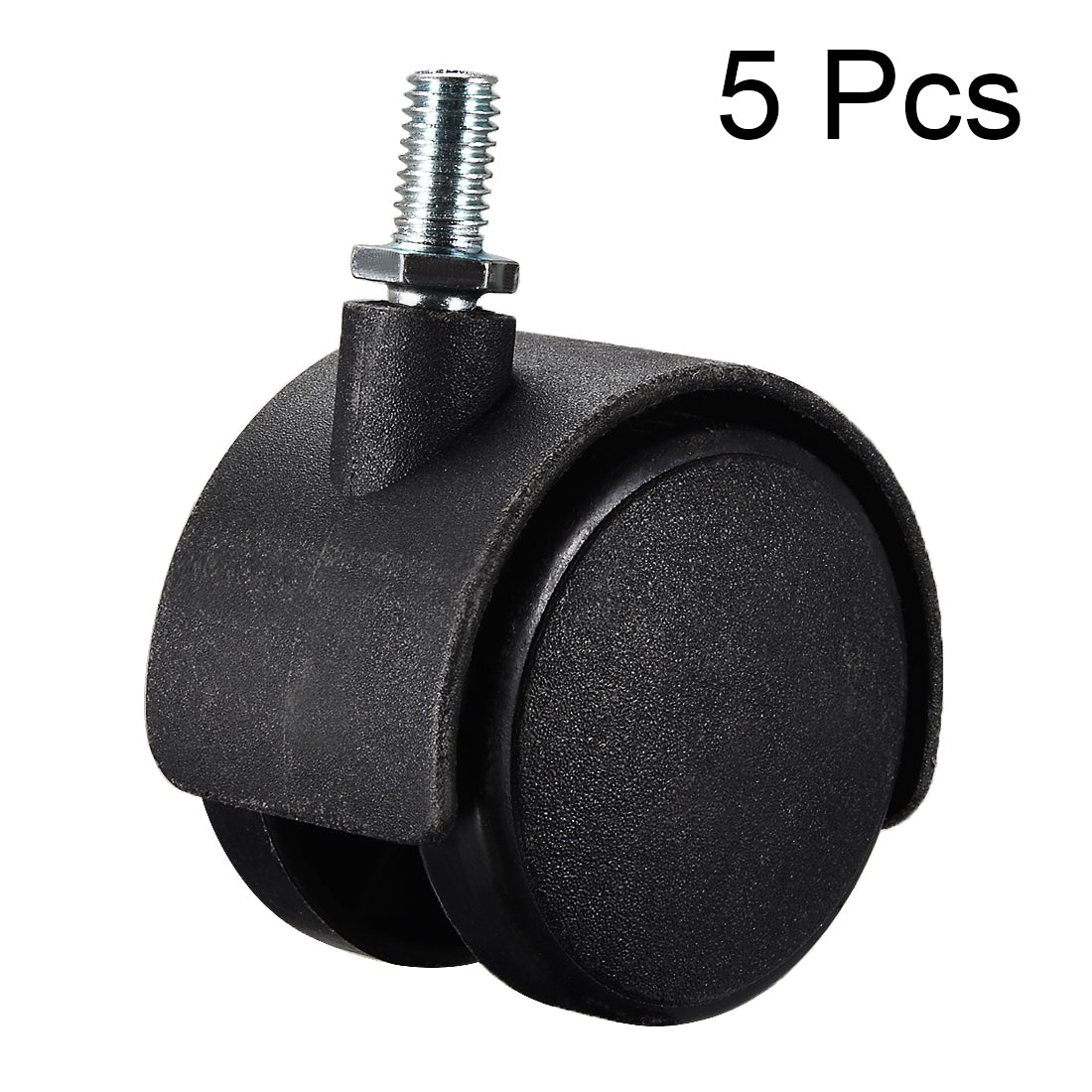 Harfington Furniture Casters 2 Inch Nylon M8 x 15mm Threaded Stem Swivel Caster Wheels, 38lb Capacity Each Wheel, 5 Pcs