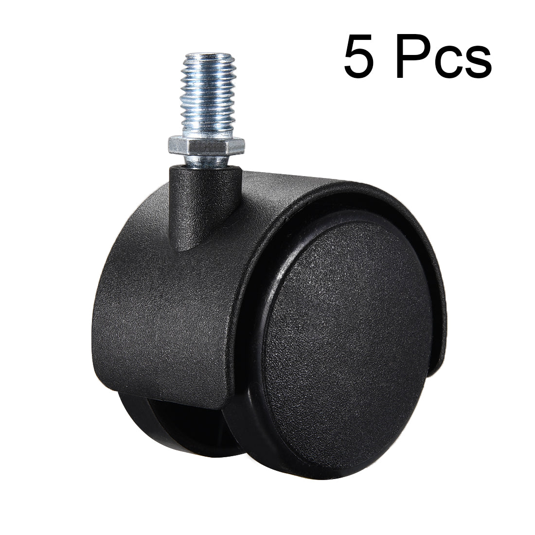 Harfington Furniture Casters 2 Inch Nylon M10 x 15mm Threaded Stem Swivel Caster Wheels, 38lb Capacity Each Wheel, 5 Pcs