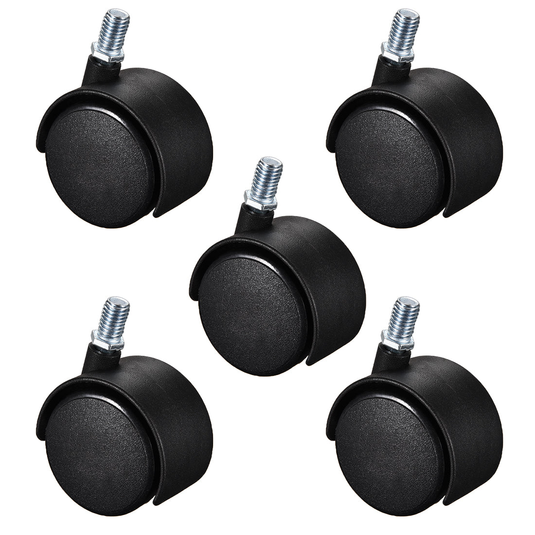 Harfington Furniture Casters 2 Inch Nylon M10 x 15mm Threaded Stem Swivel Caster Wheels, 38lb Capacity Each Wheel, 5 Pcs