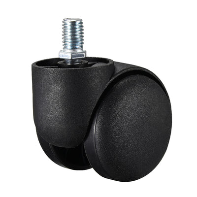 Harfington Furniture Casters 2-Inch Nylon M10x15mm Threaded Stem Swivel Caster Wheels with Base, 38lbs Capacity Per Wheel