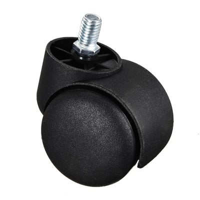 Harfington Furniture Casters 2-Inch Nylon M10x15mm Threaded Stem Swivel Caster Wheels with Base, 38lbs Capacity Per Wheel