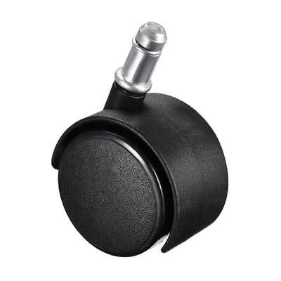 Harfington 2inch Swivel Casters Nylon Twin Wheel Universal 11mmx22mm Stem Caster Black