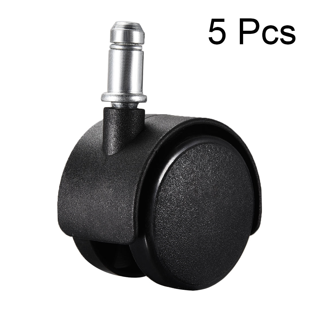 Harfington 2inch Swivel Casters Nylon Twin Wheel Universal 11mmx22mm Stem Caster Black 5pcs
