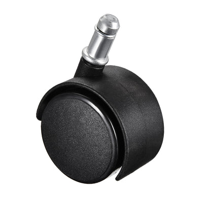 Harfington 2inch Swivel Casters Nylon Twin Wheel Universal 11mmx22mm Stem Caster Black 5pcs
