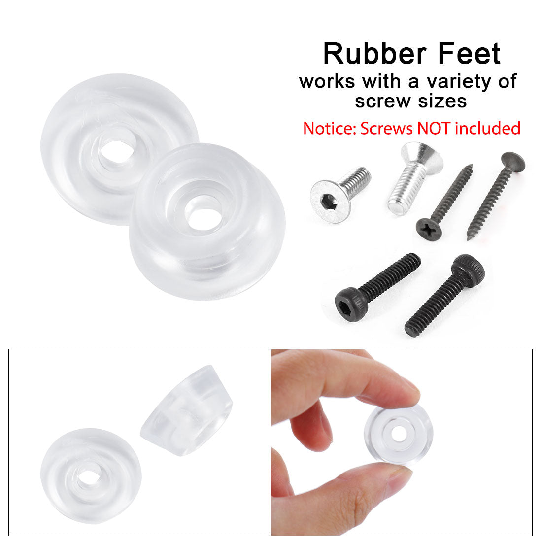 Harfington 12pcs D27x21xH12mm Rubber Feet Non-slip Leg Pad Anti-scratch Cabinet Protector