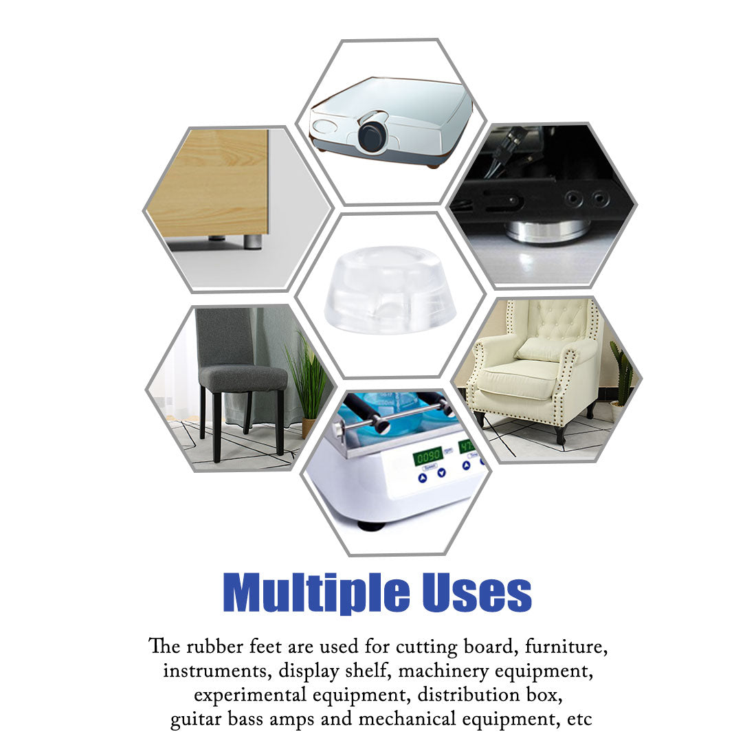 Harfington 12pcs D27x21xH12mm Rubber Feet Non-slip Leg Pad Anti-scratch Cabinet Protector