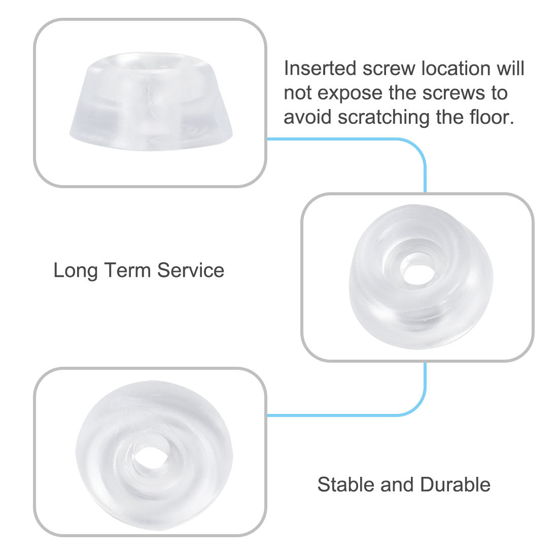 Harfington 12pcs D27x21xH12mm Rubber Feet Non-slip Leg Pad Anti-scratch Cabinet Protector