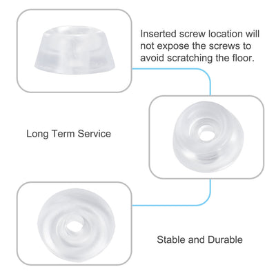 Harfington 12pcs D27x21xH12mm Rubber Feet Non-slip Leg Pad Anti-scratch Cabinet Protector