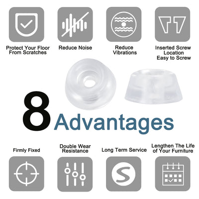 Harfington 12pcs D27x21xH12mm Rubber Feet Non-slip Leg Pad Anti-scratch Cabinet Protector