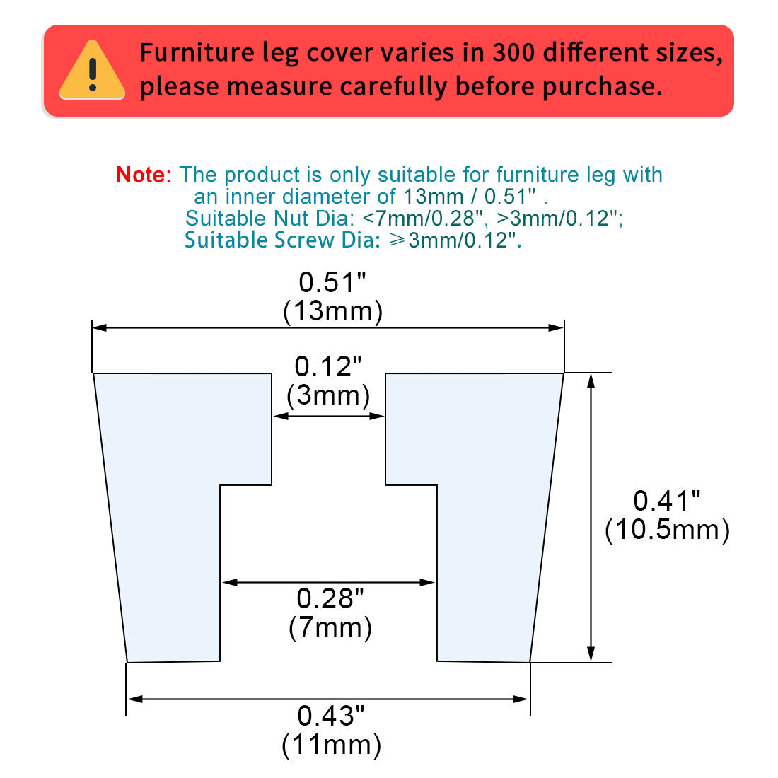 Harfington 12pcs Round Rubber Feet Non-slip Leg Pad Anti-scratch Table Desk Protector 15mm
