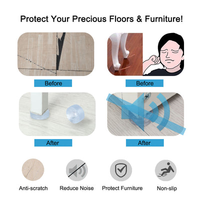 Harfington 12pcs Round Rubber Feet Non-slip Leg Pad Anti-scratch Table Desk Protector 15mm