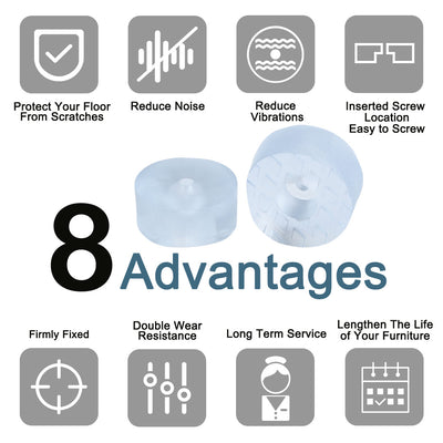 Harfington 12pcs Round Rubber Feet Non-slip Leg Pad Anti-scratch Table Desk Protector 15mm