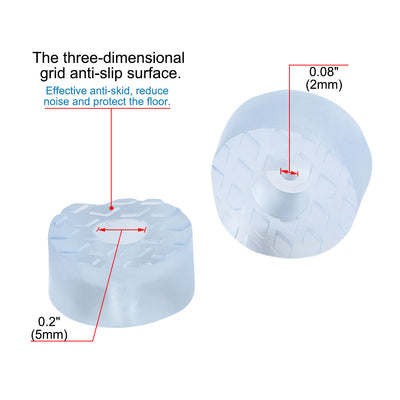 Harfington 16pcs Round Rubber Feet Non Slip Anti-scratch Floor Protector for Furniture 15mm