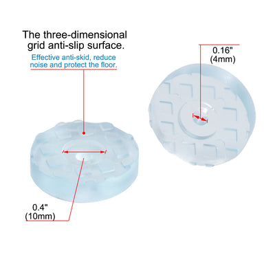 Harfington 16pcs Round Rubber Feet Non Slip Pad Anti-scratch Floor Protector for Table 25mm