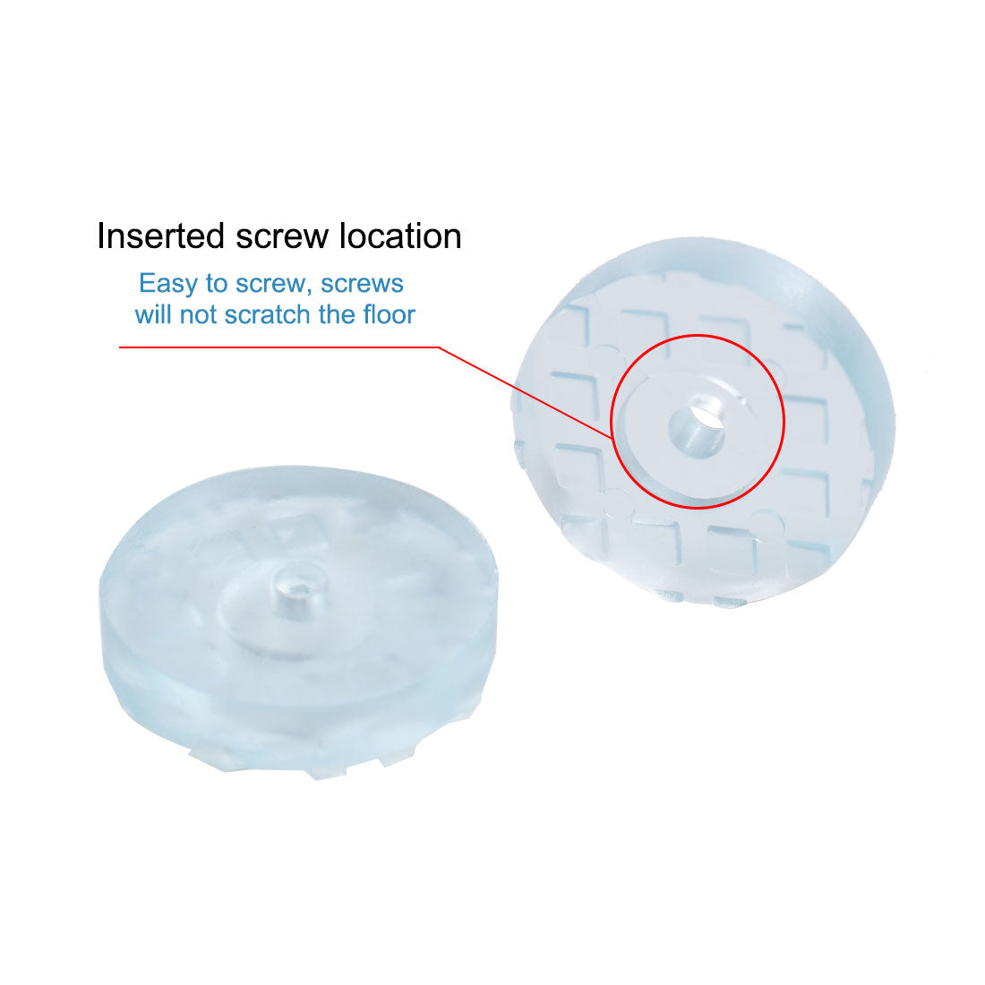 Harfington 16pcs Round Rubber Feet Non Slip Pad Anti-scratch Floor Protector for Table 25mm