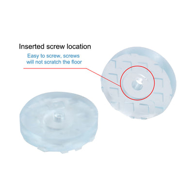Harfington 16pcs Round Rubber Feet Non Slip Pad Anti-scratch Floor Protector for Table 25mm
