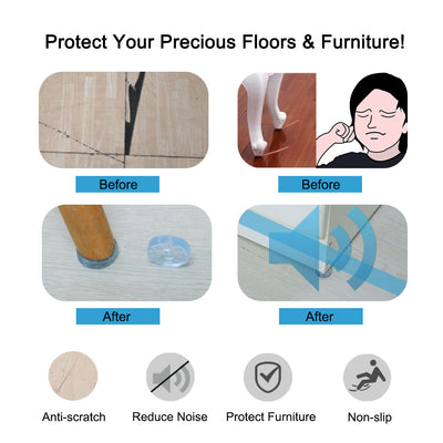 Harfington 16pcs Round Rubber Feet Non Slip Pad Anti-scratch Floor Protector for Table 25mm