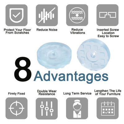 Harfington 16pcs Round Rubber Feet Non Slip Pad Anti-scratch Floor Protector for Table 25mm