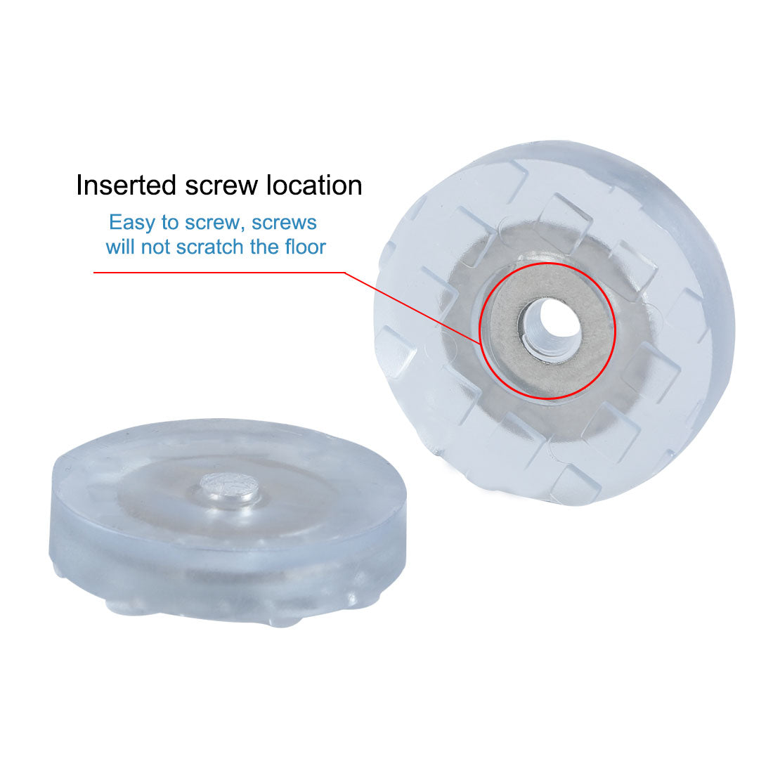 Harfington 18pcs Round Rubber Feet Insert Metal Washer Chair Leg Floor Pad Protector 25mm