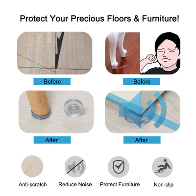 Harfington 18pcs Round Rubber Feet Insert Metal Washer Chair Leg Floor Pad Protector 25mm