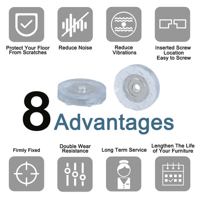 Harfington 18pcs Round Rubber Feet Insert Metal Washer Chair Leg Floor Pad Protector 25mm