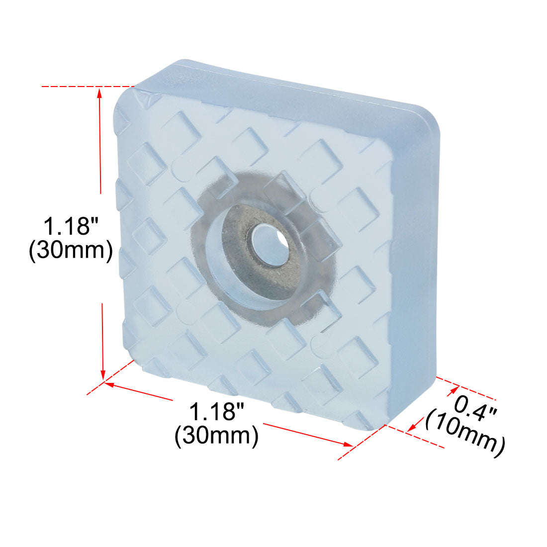 Harfington 16pcs Rubber Feet Insert Metal Washer Anti-Slip Furniture Leg Protector 30x30mm