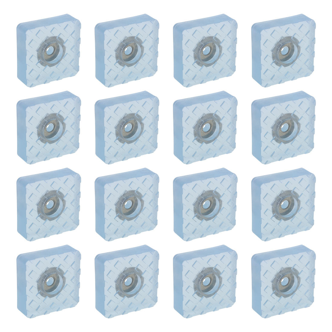 Harfington 16pcs Rubber Feet Insert Metal Washer Anti-Slip Furniture Leg Protector 30x30mm