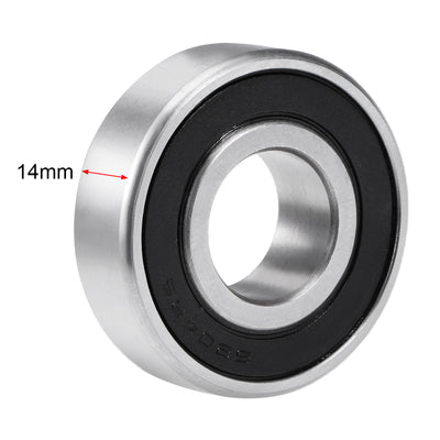 Harfington Uxcell Deep Groove Ball Bearings Metric Double Sealed Chrome Steel ABEC1 Z2 Level