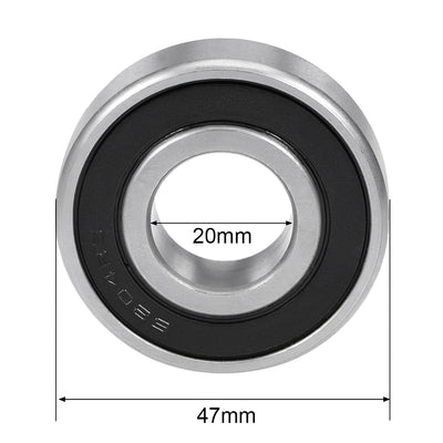 Harfington Uxcell Deep Groove Ball Bearings Metric Double Sealed Chrome Steel ABEC1 Z2 Level