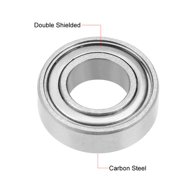 Harfington Uxcell Deep Groove Ball Bearings Metric Double Shielded Carbon Steel Z1