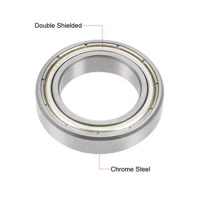 Harfington Uxcell Deep Groove Ball Bearings Thin Section Double Shielded Chrome Steel