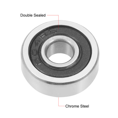 Harfington Uxcell Deep Groove Ball Bearings Metric Double Sealed Chrome Steel ABEC1