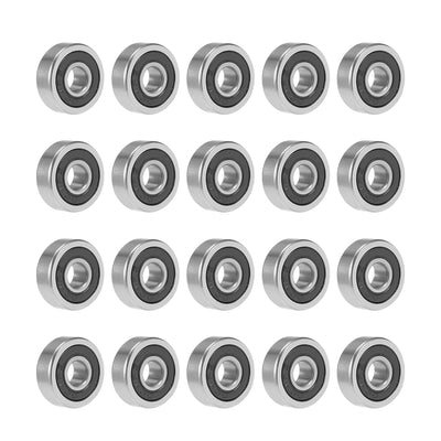 Harfington Uxcell Deep Groove Ball Bearings Metric Double Sealed Chrome Steel ABEC1